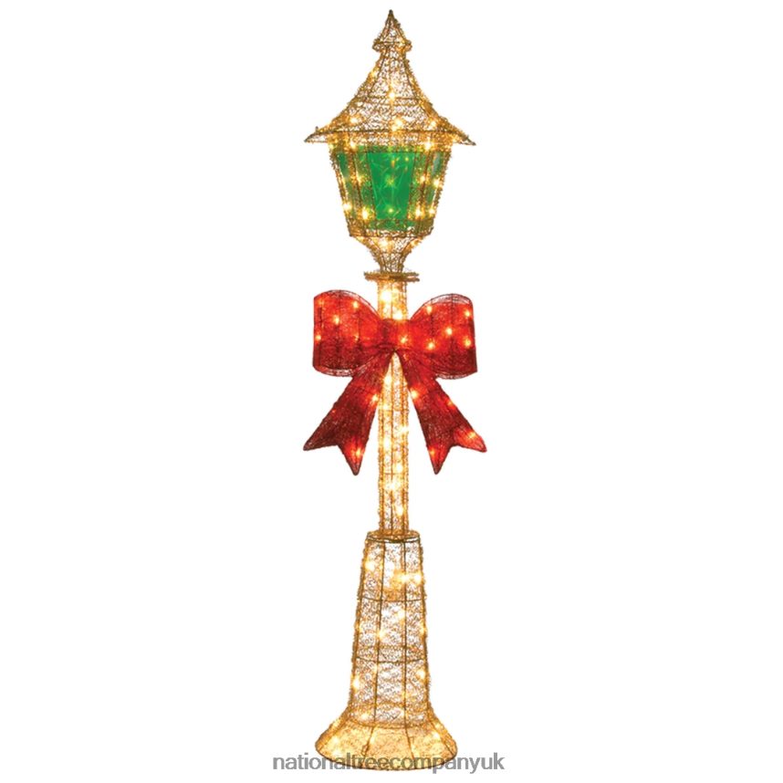 decoration | National Tree Company Pre-Lit 60 Gold Wire Lamp Post F2L4F673